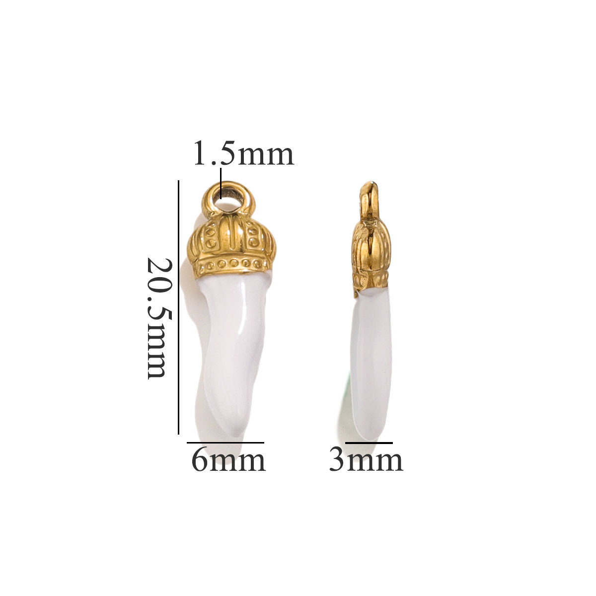 Gold color / 1 Piece Niche Casual Style Chili Pepper Shape Stainless Steel  Gold Color Women's Pendant Picture10